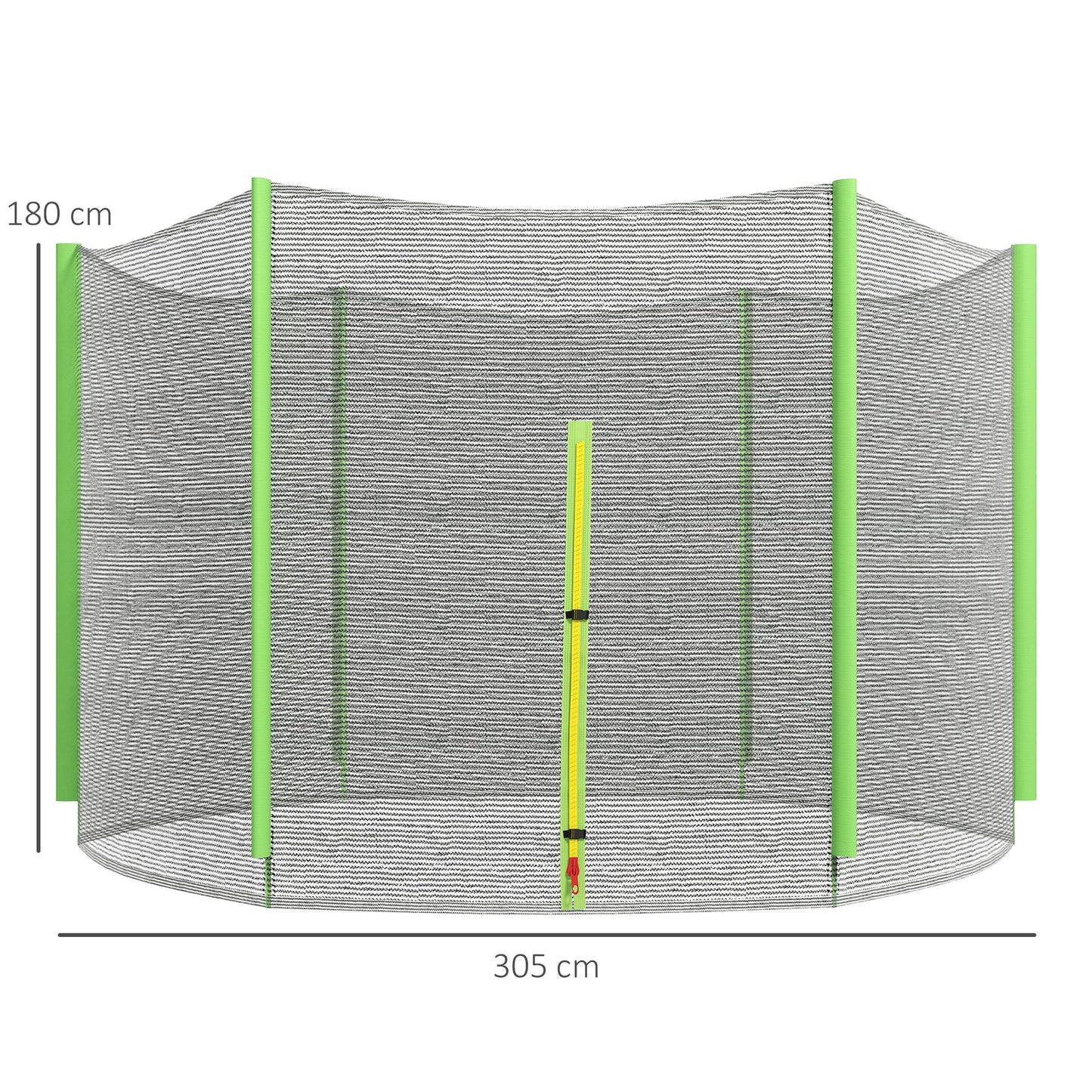 10ft Trampoline Net Replacement Safety Net with Zipped Door, Green