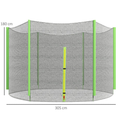 10ft Trampoline Net Replacement Safety Net with Zipped Door, Green