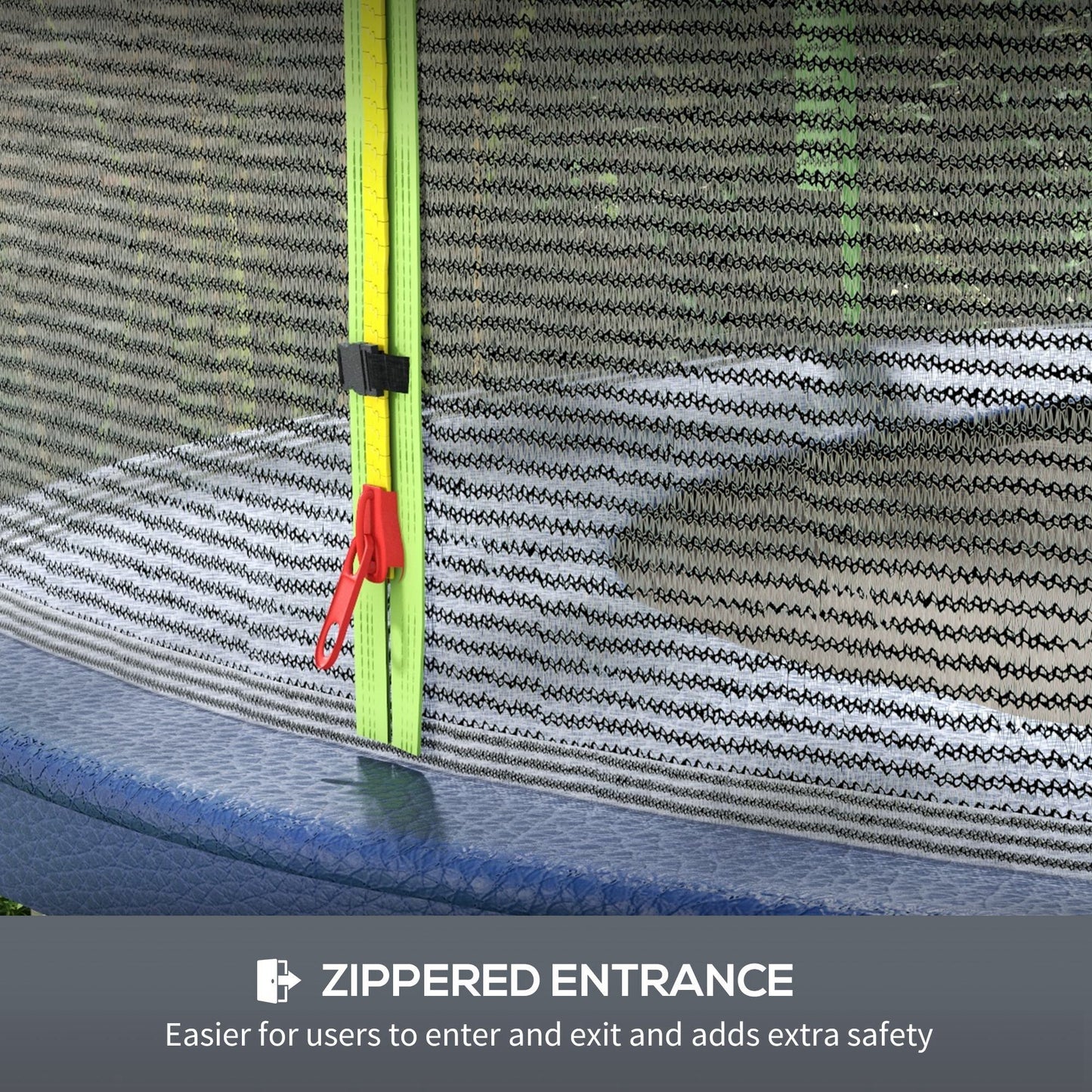 10ft Trampoline Net Replacement Safety Net with Zipped Door, Green