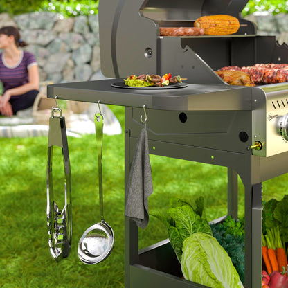 3 Burner Propane Gas BBQ Grill with See-through Lid and Thermometer
