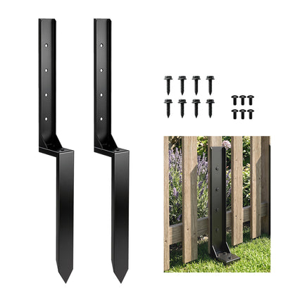 2 Pack Fence Post Repair Kit, 81 cm Heavy Duty Metal Fence Post Support with Nails Drill, Garden Ground Stake Spikes for Repairing Damaged Broken Gate, Posts, Sign Posts or Mailbox