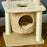 Cat Tree for Indoor Cats with Scratching Posts, Cat House, Bed, Toy Ball, Beige