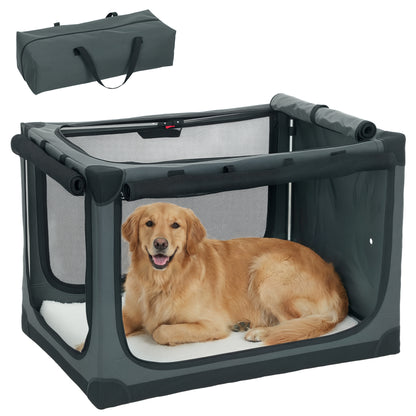 Collapsible Dog Crate Portable Pet Travel Carrier 90 x 64 x 64 cm