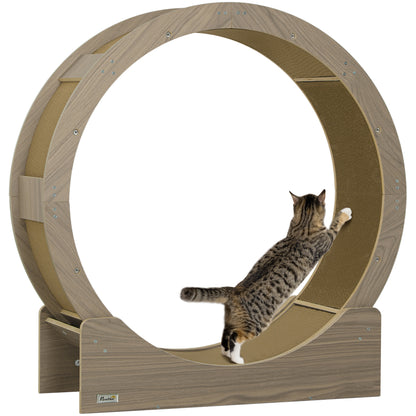 Cat Wheel with Brake, Scratching Pads - Walnut Brown