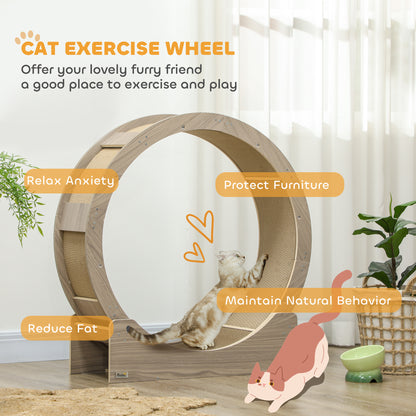 Cat Wheel with Brake, Scratching Pads - Walnut Brown