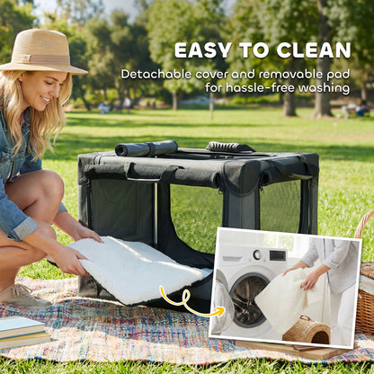Collapsible Dog Crate Portable Pet Travel Carrier 60 x 42 x 43 cm
