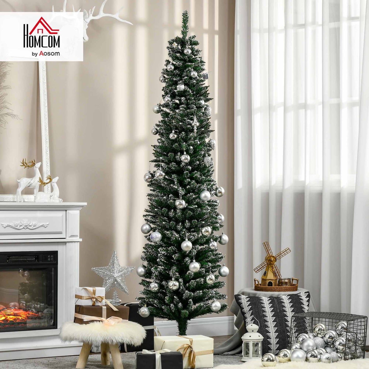 6FT Artificial Snow Dipped Christmas Tree Home Indoor Decoration Green