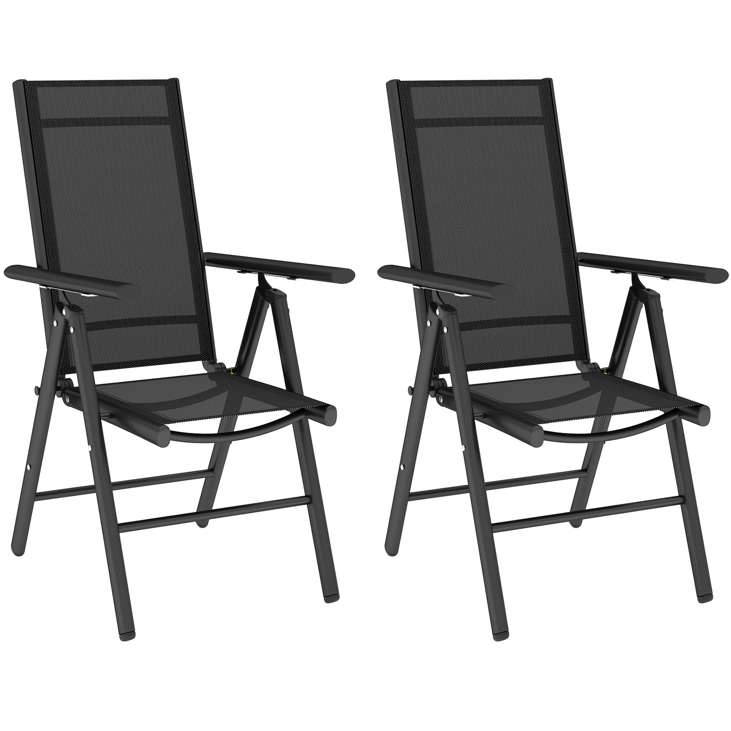 2PCS Folding Chair w/ Breathable Mesh Back and Seat, Black