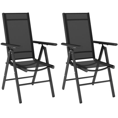2PCS Folding Chair w/ Breathable Mesh Back and Seat, Black
