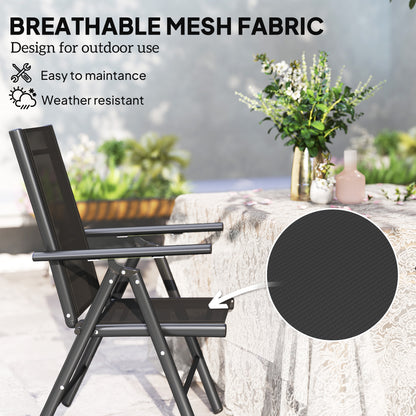 2PCS Folding Chair w/ Breathable Mesh Back and Seat, Black