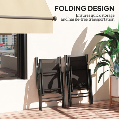 2PCS Folding Chair w/ Breathable Mesh Back and Seat, Black