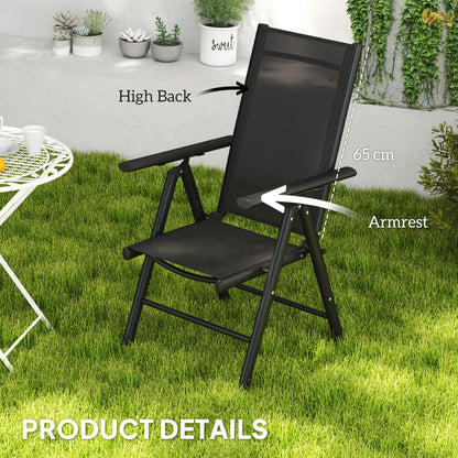 2PCS Folding Chair w/ Breathable Mesh Back and Seat, Black