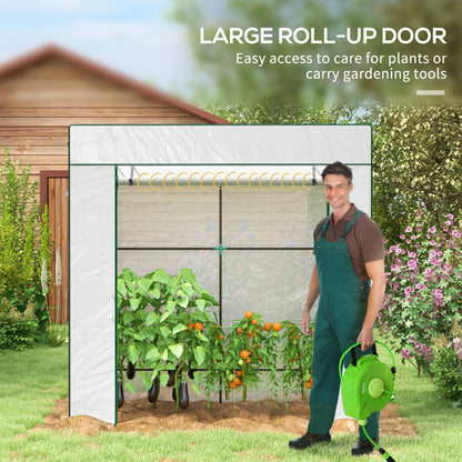 PE Cover Walk-in Outdoor Greenhouse, White