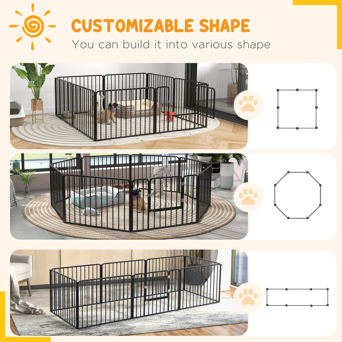 8 Panels Heavy Duty Dog Pen, 60cm Height Pet Playpen for Indoor Outdoor, Small Dogs