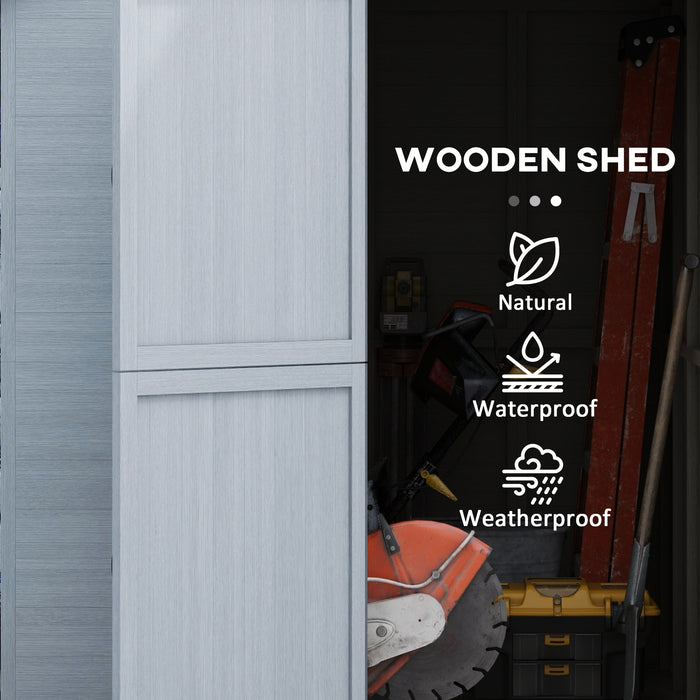 6 x 6.5ft Wooden Garden Shed, with Floor - Grey