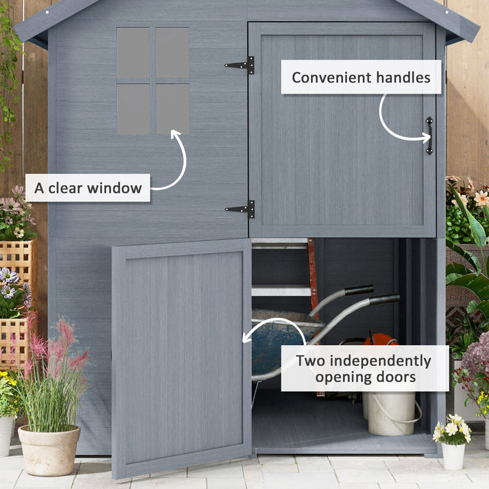 6 x 6.5ft Wooden Garden Shed, with Floor - Grey