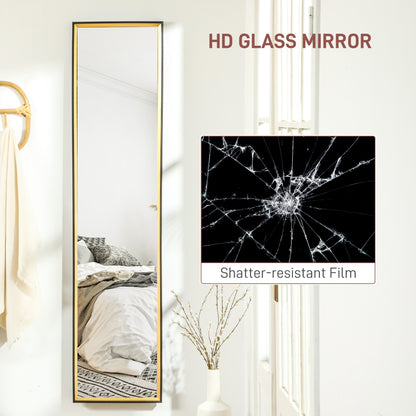 Full Length Mirror Wall Mount Leaning Standing Mirror, Black