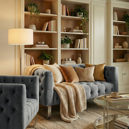 Grosvenor Armchair - Dove Grey - Brushed Brass
