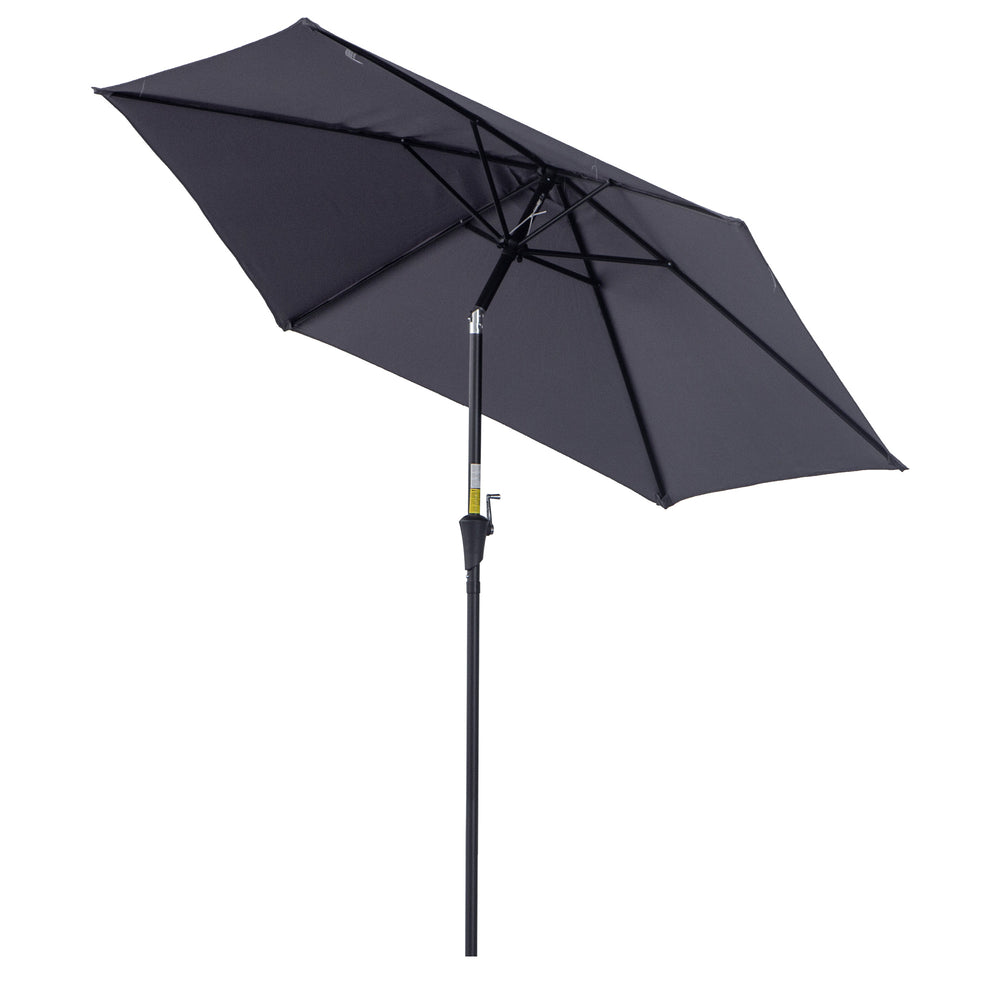 2.6M Garden Parasol Umbrella with Tilt and Crank, Outdoor Sun Parasol Sunshade Shelter with Aluminium Frame