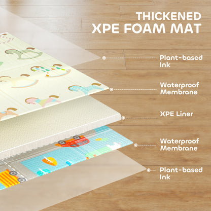 Baby Play Mat Double-Sided, Kids Crawling Mat for Toddlers