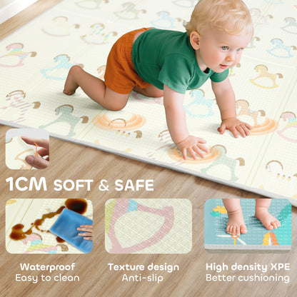 Baby Play Mat Double-Sided, Kids Crawling Mat for Toddlers