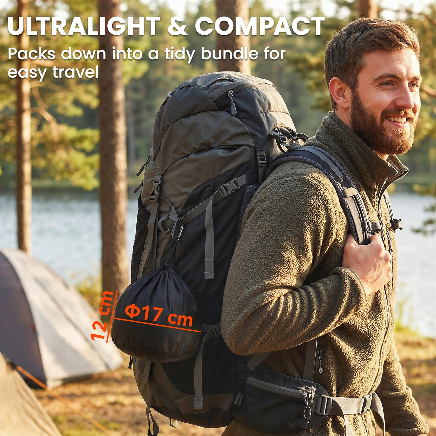 Camping Cookware Set, 8-Piece Ultralight Camping Cooking Kit Grey