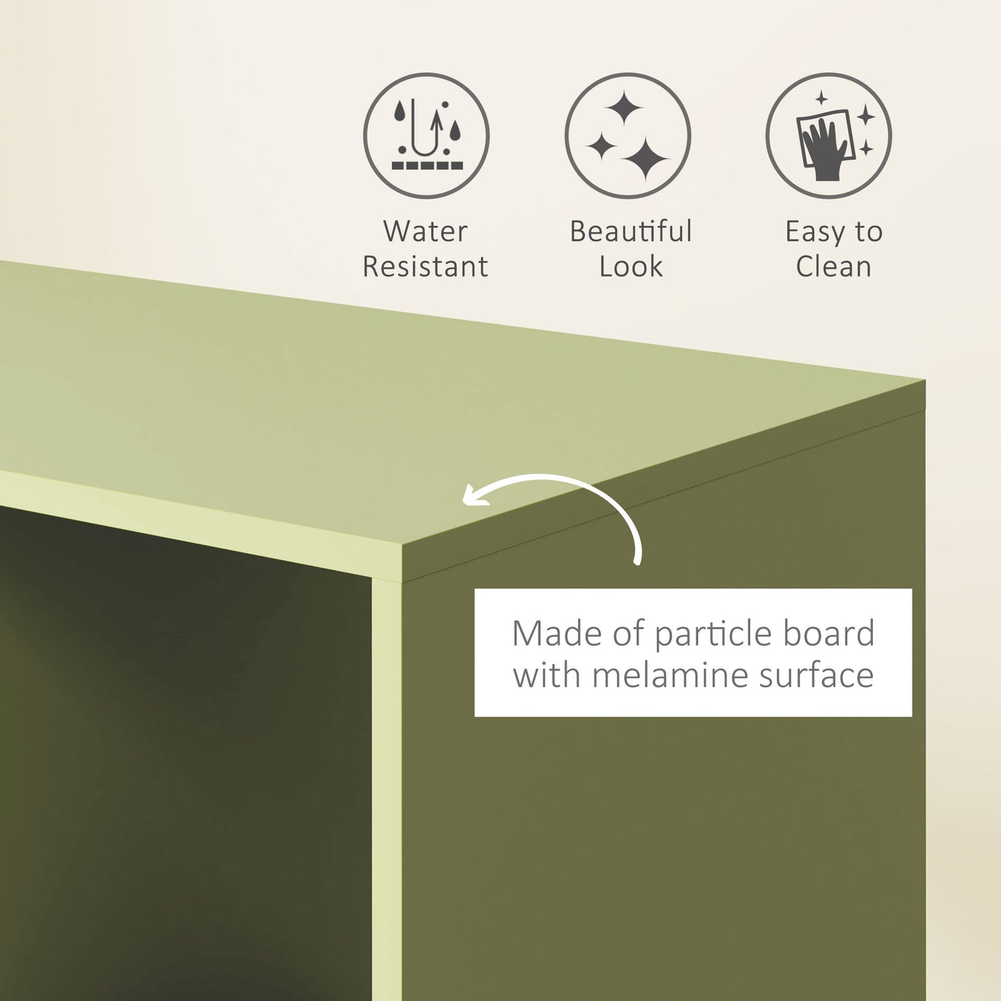 Open Wardrobe Clothes Rail Bedroom Clothes Storage Rod Shelves Green