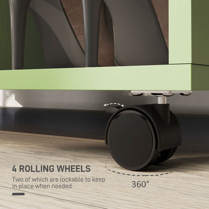 Open Wardrobe Clothes Rail Bedroom Clothes Storage Rod Shelves Green