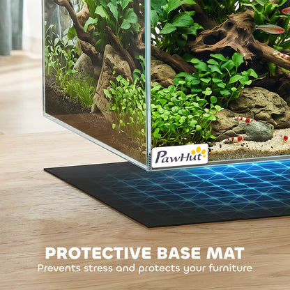 24L Fish Tank, Glass Aquarium, Small Fish Tank with Protective Base Mat, for Shrimps, Turtles, Transparent, 40 x 25 x 25 cm