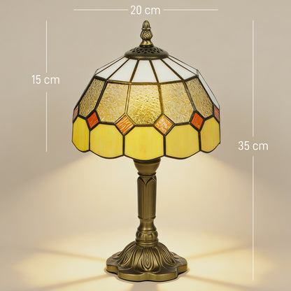Tiffany-Style Table Lamp for Bedroom, Bulb not Included, Orange