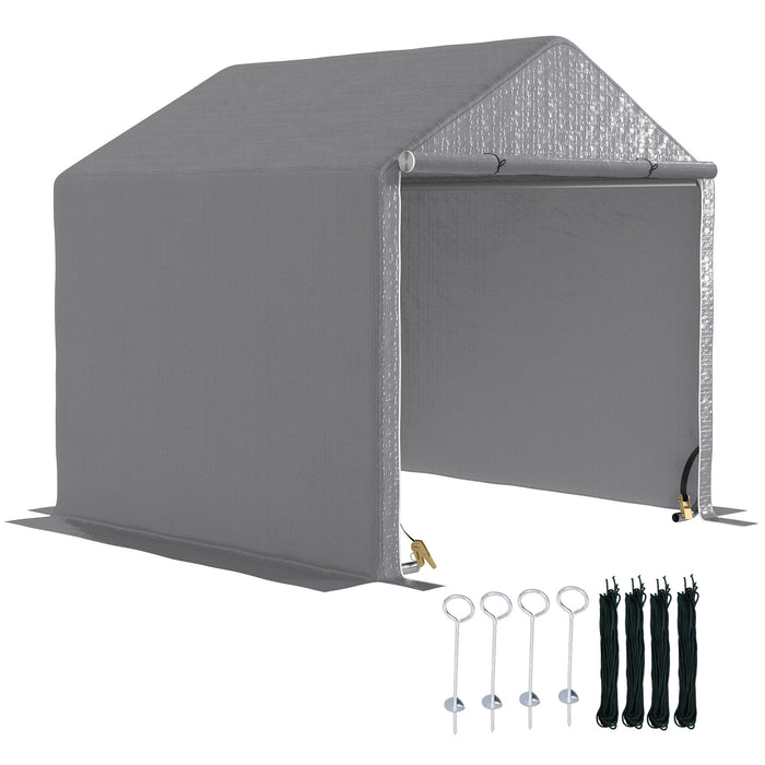 6.5' x 6.5' x 6.5' Temporary Garden Shed Storage Tent, Grey