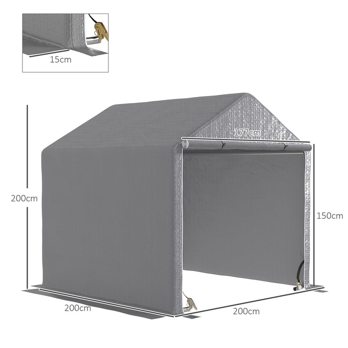 6.5' x 6.5' x 6.5' Temporary Garden Shed Storage Tent, Grey