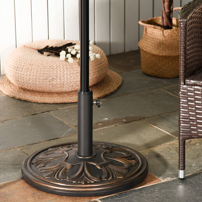 13kg Round Umbrella Base Outdoor Parasol Base Weight Stand Holder for Outdoor Garden Bronze Tone