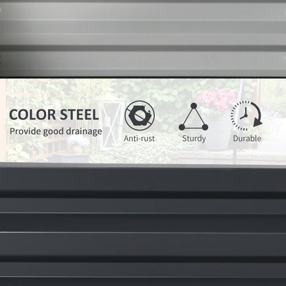 Raised Beds for Garden, Galvanized Outdoor Planters, for Herbs and Vegetables, Use for Patio, Backyard, Balcony, Grey