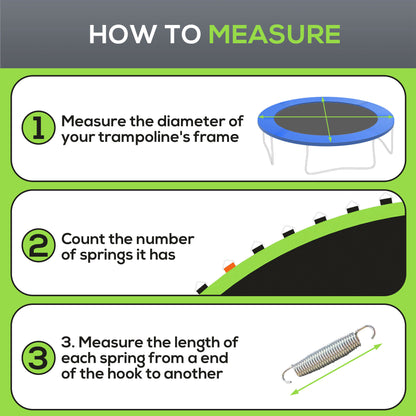 Trampoline Mat with 72 V-Hooks, for 12ft Trampoline, Green