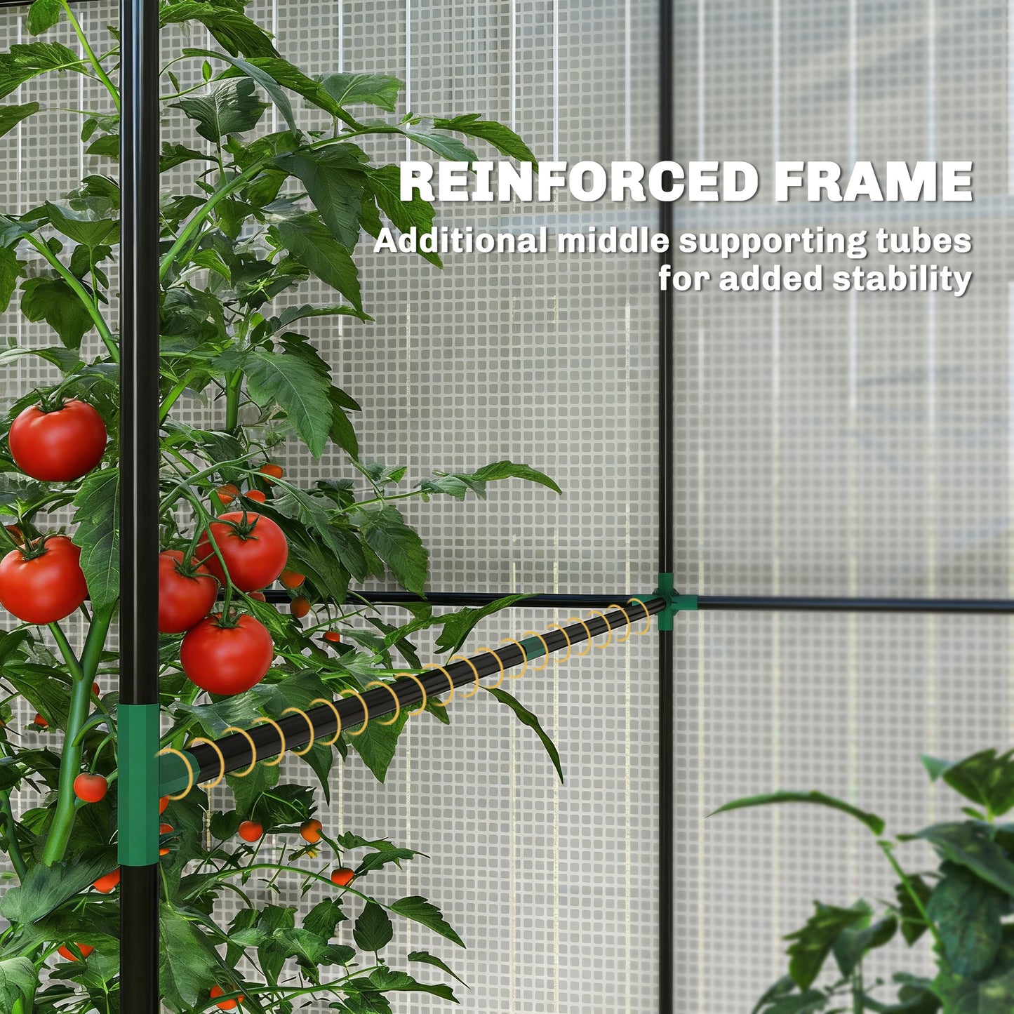 Walk-in Greenhouse, Green House with Mesh Windows, White