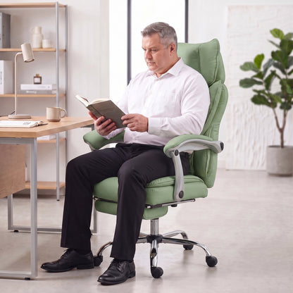 Big and Tall Office Chair with Lumbar Support, Light Green