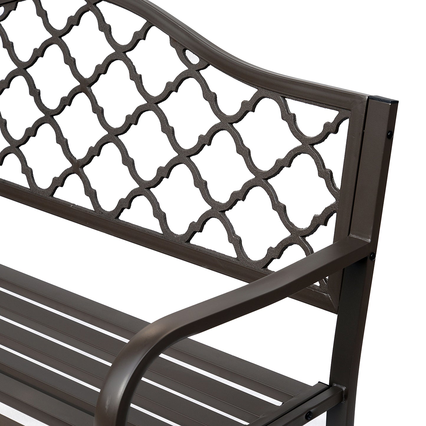 Outdoor Garden Bench Antique Style Cast Iron 2 Seater Patio Porch Park Loveseat Chair Seater - Brown