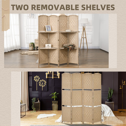 Freestanding Privacy Screen, 160 x 170cm, Natural Wood Finish