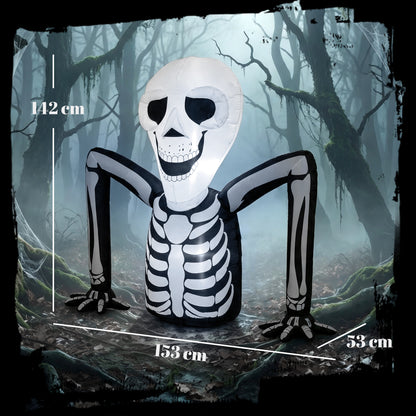 Inflatable Ground Crawling Skeleton with Built-in LED Lights