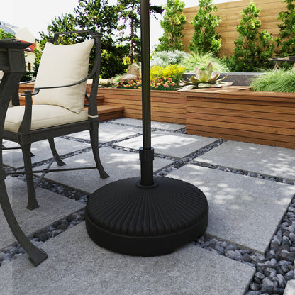 Garden Parasol Base, 28kg Sand Filled, 23kg Water Filled, Black