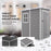 4'x5' Garden Storage Shed, Lean to Shed, Lockable Garden Shed with Window, Vent and Plastic Roof, Grey