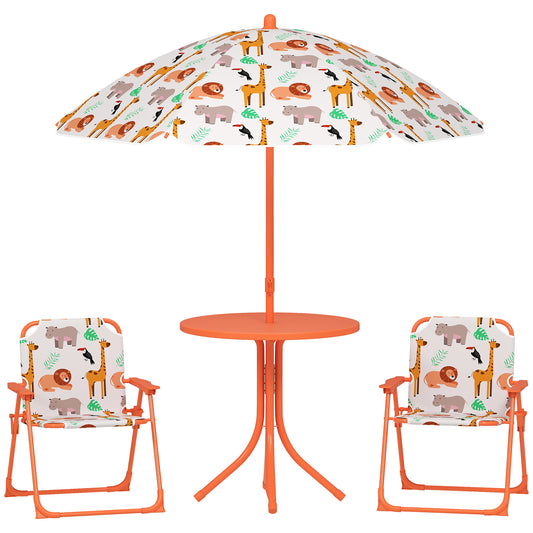 Children Table and Chair Set, Kids Patio Set with Umbrella