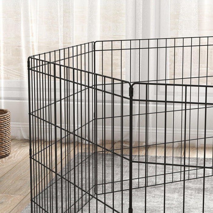 8 Panel Dog Playpen Puppy Pen Rabbits Guinea Metal Crate Pet Cage Run Indoor Outdoor, 61x61 cm