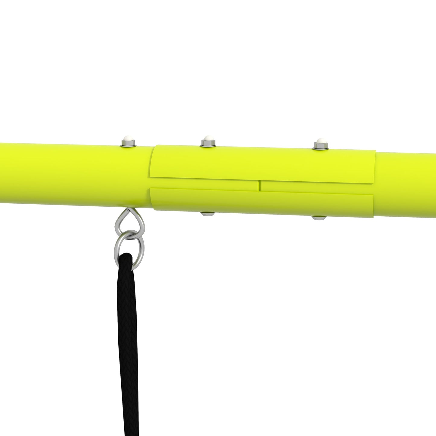 4 in 1 Metal Garden Swing Set with Double Swings Climber Climbing Net Green