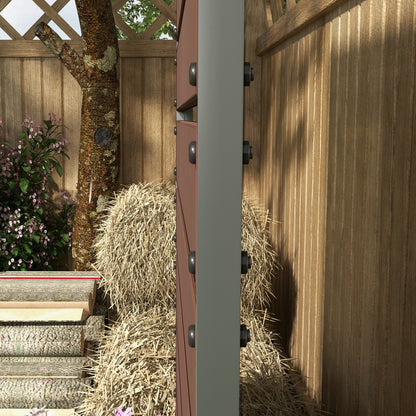 Raised Bed for Garden, Planter with Trellis for Climbing Plants, Vines, Planter Box with Drainage Gap, Brown