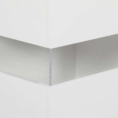 LED Sideboard, High Gloss Storage Cabinet with 4 Drawers, White