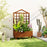 Wooden Garden Planters with Trellis for Vine Climbing Plants Brown