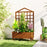 Wooden Garden Planters with Trellis for Vine Climbing Plants Brown