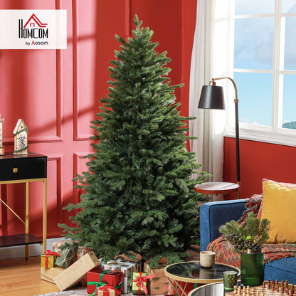 6 Ft Artificial Christmas Tree with Metal Base, Hinged Branches